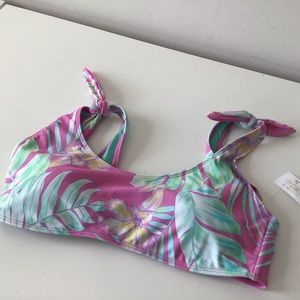 Swimsuit Top Large Aqua Lavender NWT